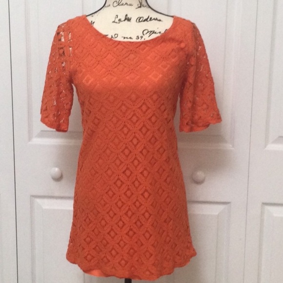 Francesca's Collections Dresses & Skirts - NWOT Francesca's Collections Orange Lace Mini Dress Boho Cottagecore coquette